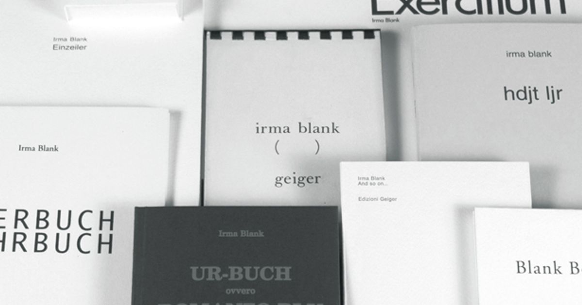 Irma BlankArtist’s books: editions and originals - Announcements - e-flux